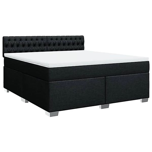 vidaXL Boxspringbett mit Matratze Schwarz 180x200 cm Stoff 3285976 günstig online kaufen