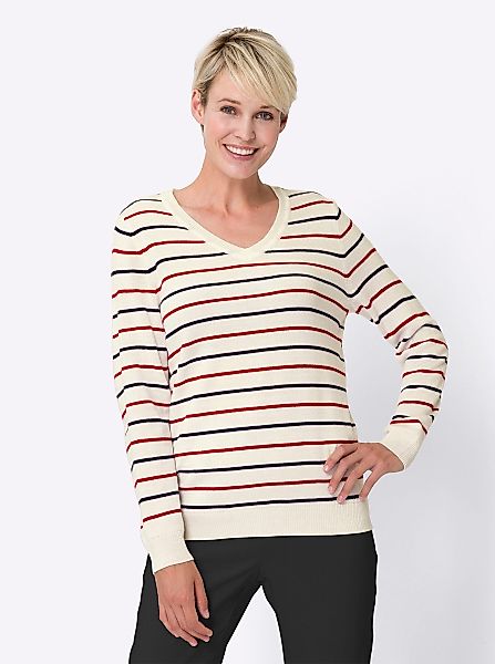 Sieh an! Strickpullover V-Ausschnitt-Pullover günstig online kaufen