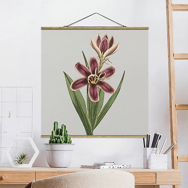 Stoffbild Blumen mit Posterleisten - Quadrat Florale Schmuckstücke II günstig online kaufen