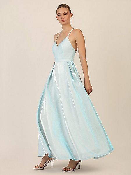 Apart Abendkleid aus einer metallic silber-hellblau schimmernden Jerseyware günstig online kaufen