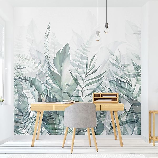 Bilderdepot24 Fototapete Blumen Tropische Blätter Grün günstig online kaufen