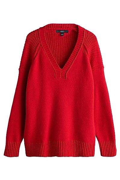 Next V-Ausschnitt-Pullover Längerer Pullover mit V-Ausschnitt günstig online kaufen