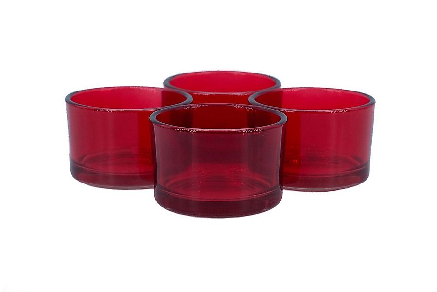 Creativery Teelichthalter, Teelichtgläser klein 51x33mm rot 4er Set günstig online kaufen