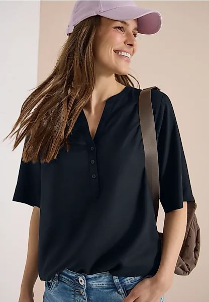 CECIL Kurzarm Bluse mit Split Neck günstig online kaufen