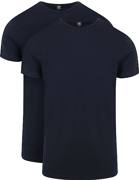 Suitable Ota T-Shirt Rundhalsausschnitt Marineblau 2-Pack - Größe 3XL günstig online kaufen
