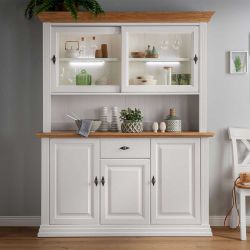 Küchenbuffetschrank im Landhausstil Kiefer und Eiche Massivholz günstig online kaufen