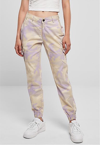 URBAN CLASSICS Cargohose "Urban Classics Damen Ladies High Waist Camo Cargo günstig online kaufen