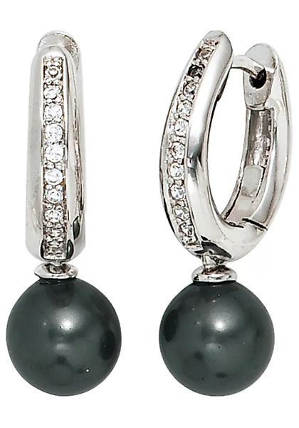 JOBO Perlenohrringe, 925 Silber mit synthetischen Perlen und Zirkonia günstig online kaufen