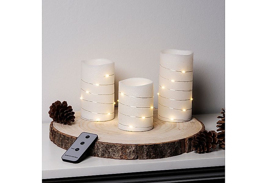 Mojawo Duftkerze LED Echtwachs Kerzen Kerzenset Fernbedienung Timer Weiß H1 günstig online kaufen