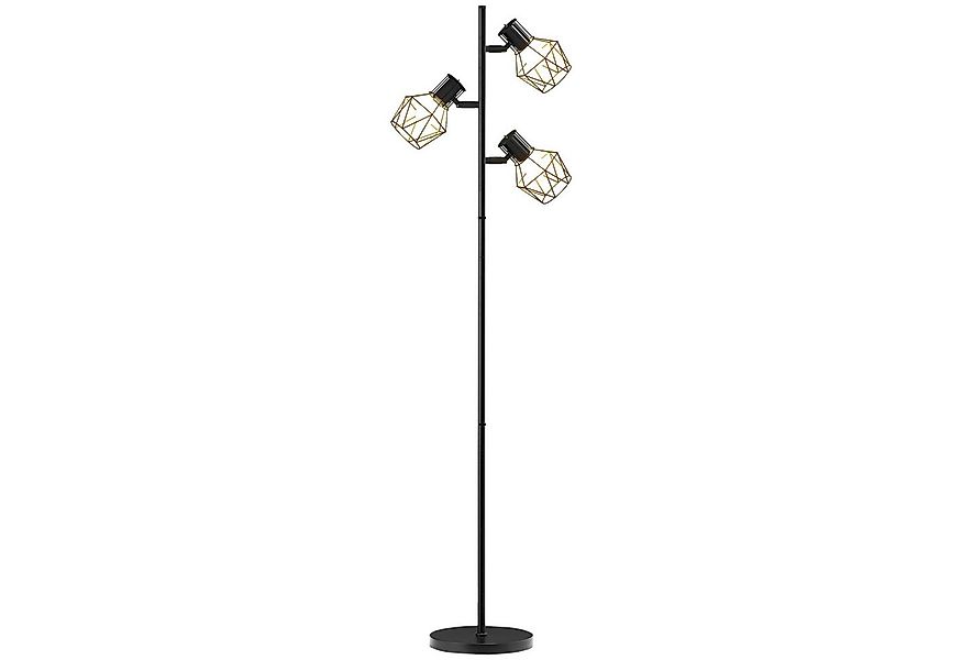 HOMCOM Stehlampe mit 3 E27 Fassungen, 40 W Standlampe mit 3 Verstellbar Fla günstig online kaufen