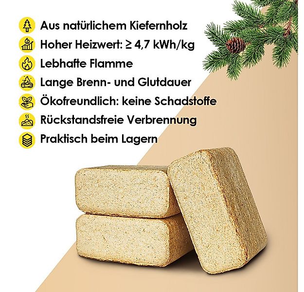 JSM-Brennholz Holzbriketts Holzbriketts aus Kiefernholz (100% Kiefer), 20 k günstig online kaufen