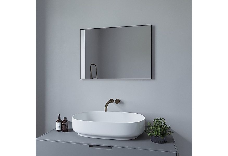 AQUALAVOS Wandspiegel Wandspiegel Schwarz Metall Badezimmer Spiegel Badspie günstig online kaufen