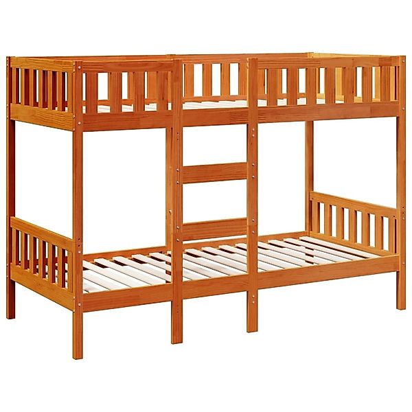vidaXL Etagenbett Wachsbraun 90x200 cm Massivholz Kiefer 3308603 günstig online kaufen