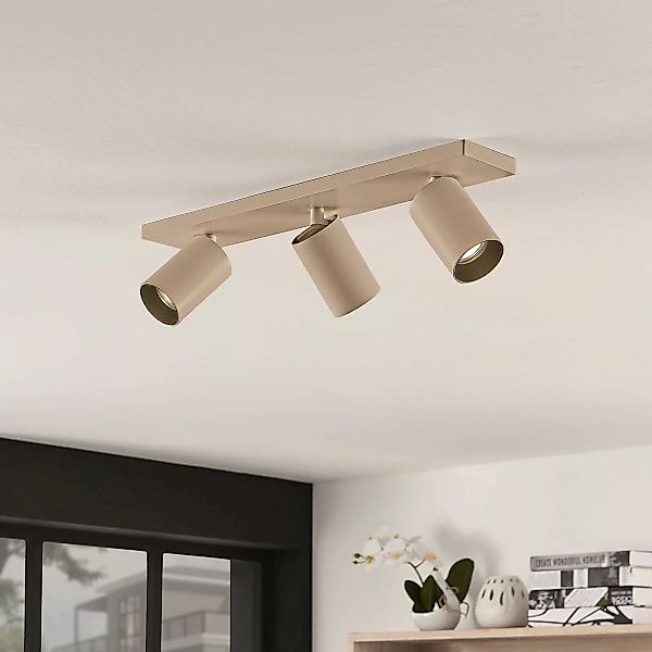 Arcchio Strahler Brinja, braun, eckig, Ø 6 cm, 3-flg., GU10 günstig online kaufen