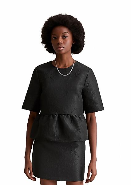 Marc OPolo DENIM Kurzarmbluse "aus exklusivem Jacquard" günstig online kaufen