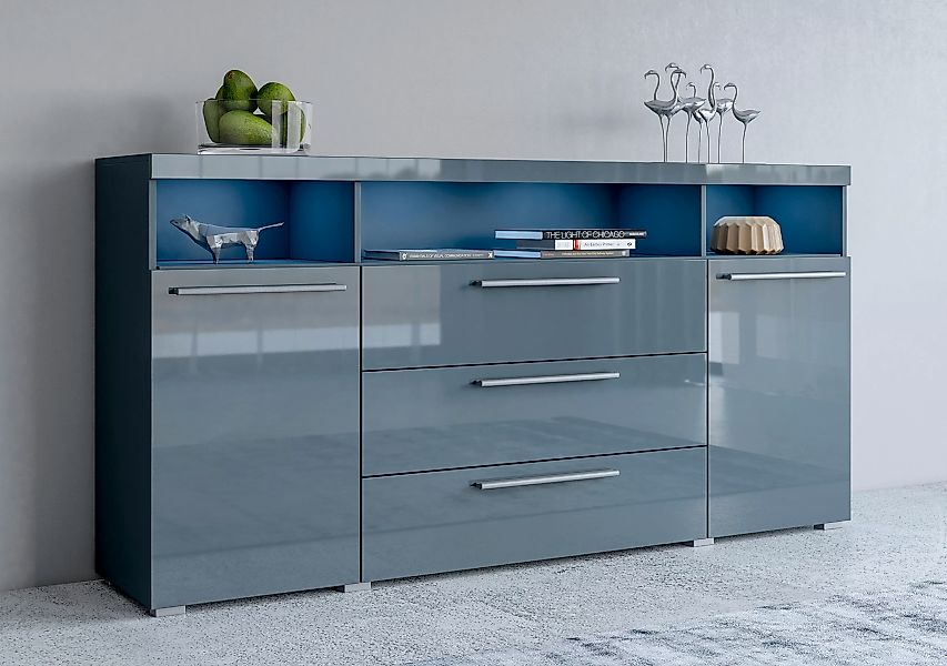 INOSIGN Sideboard "India,Breite 182cm moderne Anrichte 2Türen,3 Schubladen, günstig online kaufen