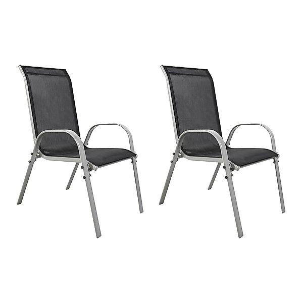 Mojawo Armlehnstuhl 2xOutdoorstuhl Gartenstuhl Stapelstuhl Metall günstig online kaufen