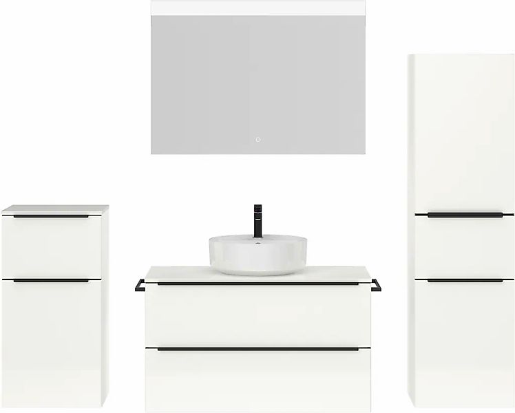 nobilia Badmöbel-Set "Alvene", (4 St., vormontiert, mit Soft-Close), Hochgl günstig online kaufen
