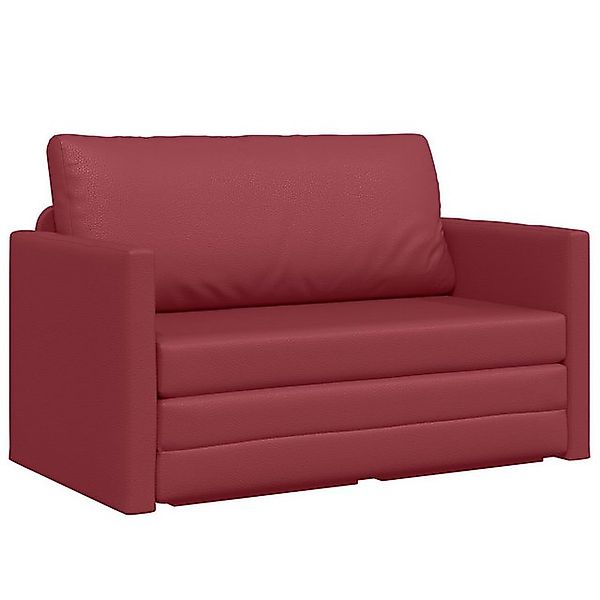 vidaXL Sofa Boden Schlafsofa 2-in-1 Weinrot 124x71x78 cm Kunstleder, 1 Teil günstig online kaufen