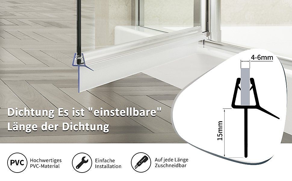 Boromal Duschdichtung 4 Stück Ersatzdichtung Wasserabweiser für 4-6mm Glas günstig online kaufen
