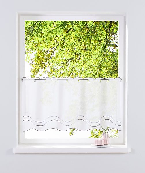 my home Scheibengardine "Betty" Stangendurchzug 1 Stk. tlg. Transparent, Po günstig online kaufen