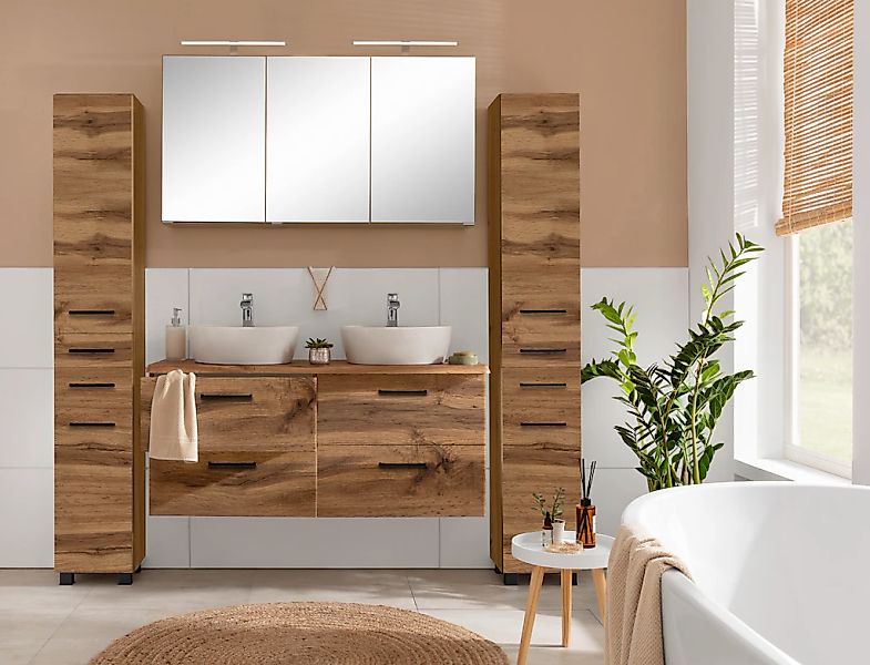 welltime Doppelwaschtisch "Trento, Waschplatz, Waschtisch, 120 cm breit, vi günstig online kaufen