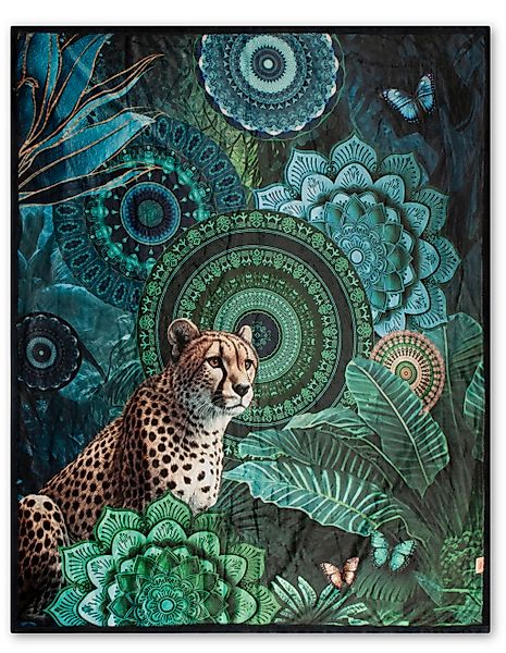 hip Plaid "Nyah" Weich, Kuscheldecke, 130x160 cm, Wendeoptik, Mandala, Leop günstig online kaufen