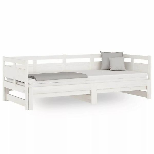 vidaXL Tagesbett Ausziehbar Weiß Massivholz Kiefer 2x(90x190) cm1279839 günstig online kaufen