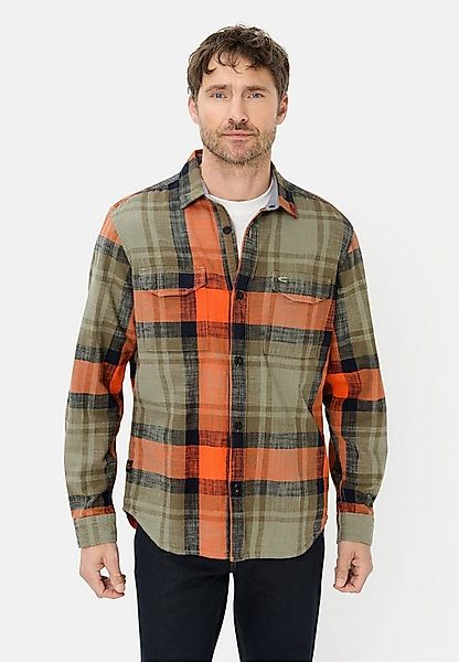 camel active Karohemd aus reiner Baumwolle Langarm Kentkragen günstig online kaufen