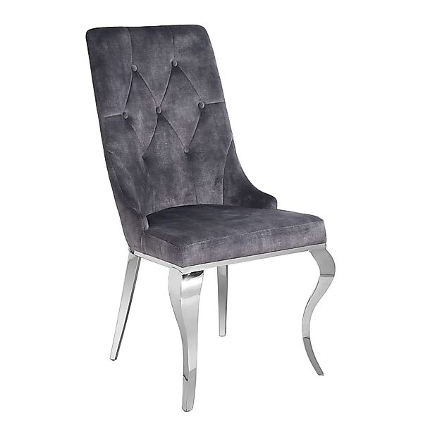 riess-ambiente Polsterstuhl MODERN BAROCK grau / günstig online kaufen
