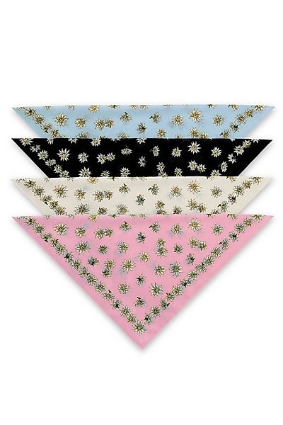 Luise Steiner Halstuch Trachtentuch - ALPENBLUME - eisblau, natur, rosa, sc günstig online kaufen