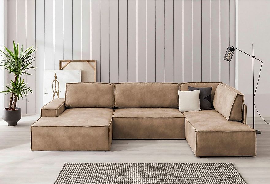 Home affaire Wohnlandschaft "SHERWOOD 329 cm, U-Form, Schlafsofa,", Schlaff günstig online kaufen