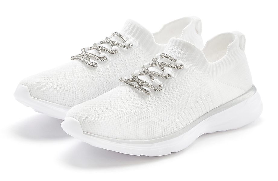 LASCANA Sneaker mit modischer Glitzerschnürung VEGAN günstig online kaufen