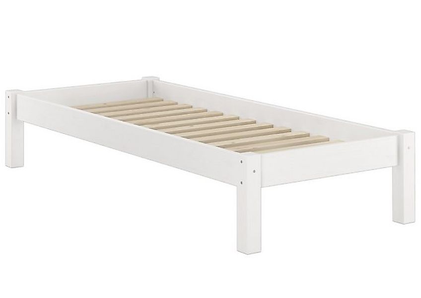 ERST-HOLZ Bett Weißes Futonbett Kiefer 90x200 ohne Kopfteil mit Rost, Kiefe günstig online kaufen