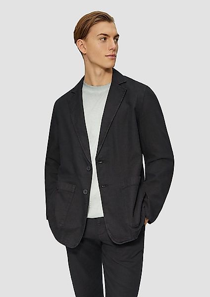QS Sakko Indoor-Blazer Strukturierter Baumwollblazer im Relaxed Fit günstig online kaufen