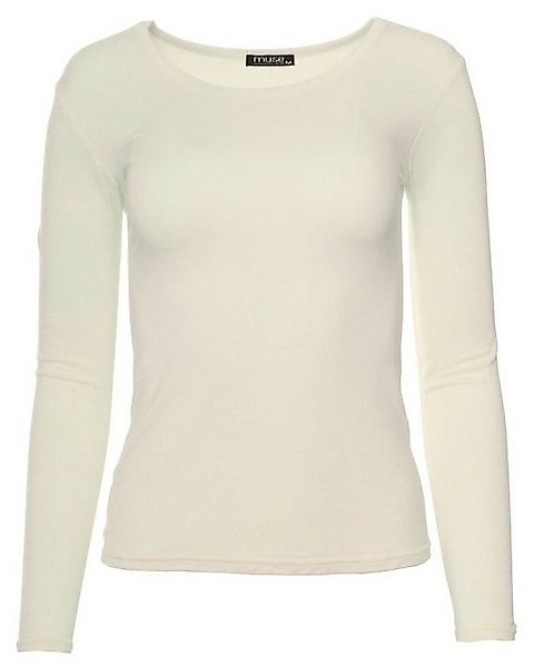 Muse Rundhalsshirt Basic Rundhals Langarmshirt Skinny Fit 1093 günstig online kaufen