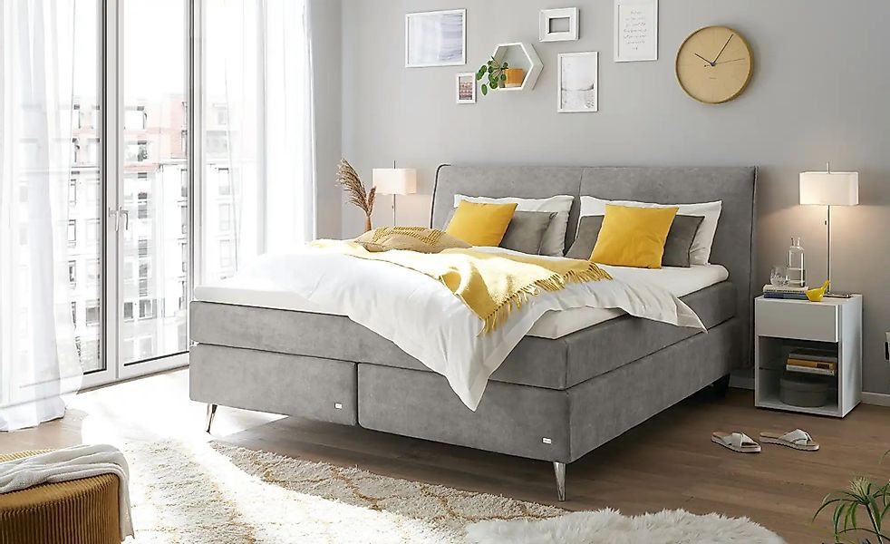 RUF Boxspringbett  Aurelia ¦ grau ¦ Maße (cm): B: 190 H: 114 Betten > Boxsp günstig online kaufen