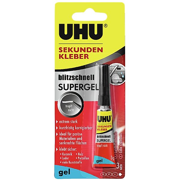 Uhu Sekundenkleber Blitzschnell Supergel 3 g günstig online kaufen