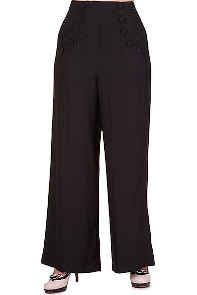 Banned Schlaghose Retro Full Moon Schwarz Vintage Trousers 40er Jahre Stil günstig online kaufen