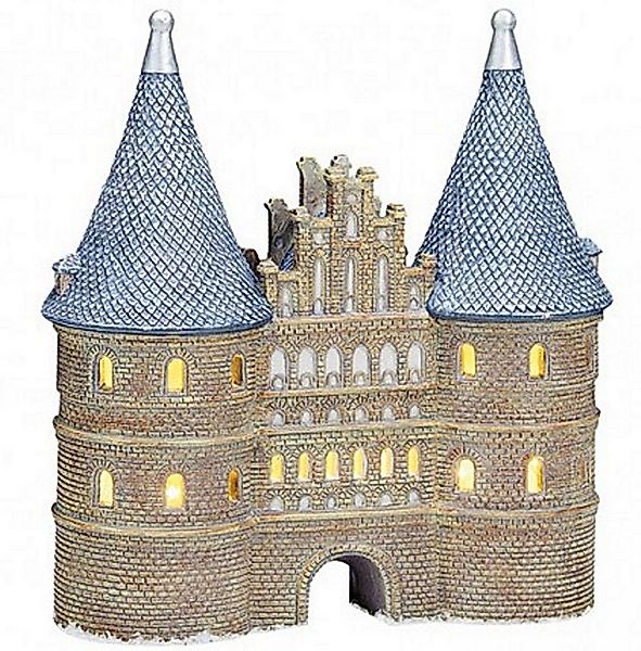 Wurm Dekoobjekt Holsten-Tor Lübeck Modell Porzellan Figur Miniatur 22 cm Li günstig online kaufen