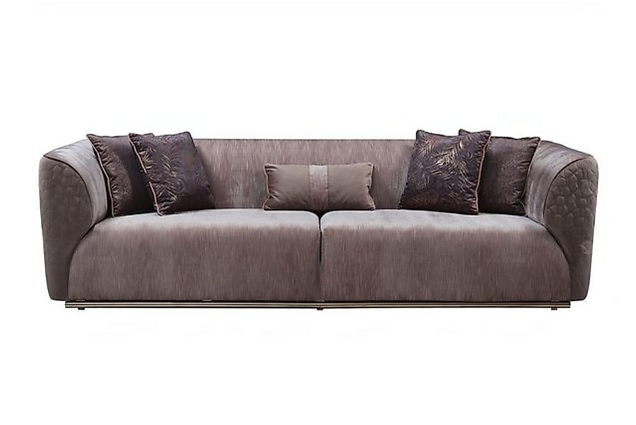 Xlmoebel Sofa Modernes braunes Drei-Personen-Sofa aus Stoff - Polstersofa m günstig online kaufen