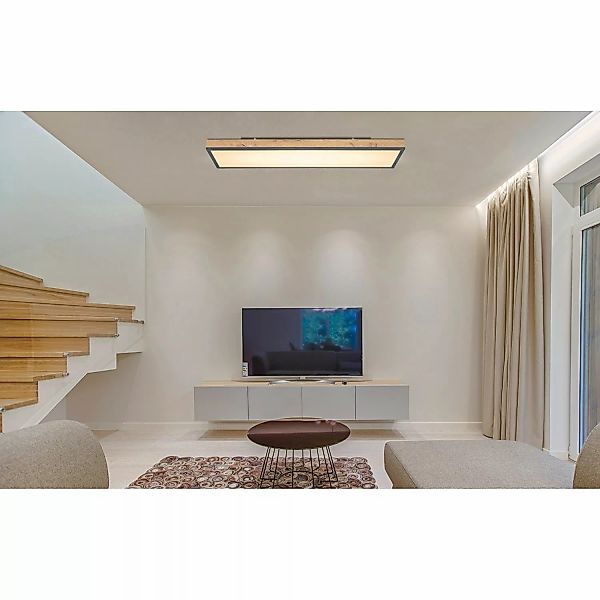 Globo LED-Deckenleuchte Doro 1-flammig Graphit 1200 x 300 x 75 mm günstig online kaufen