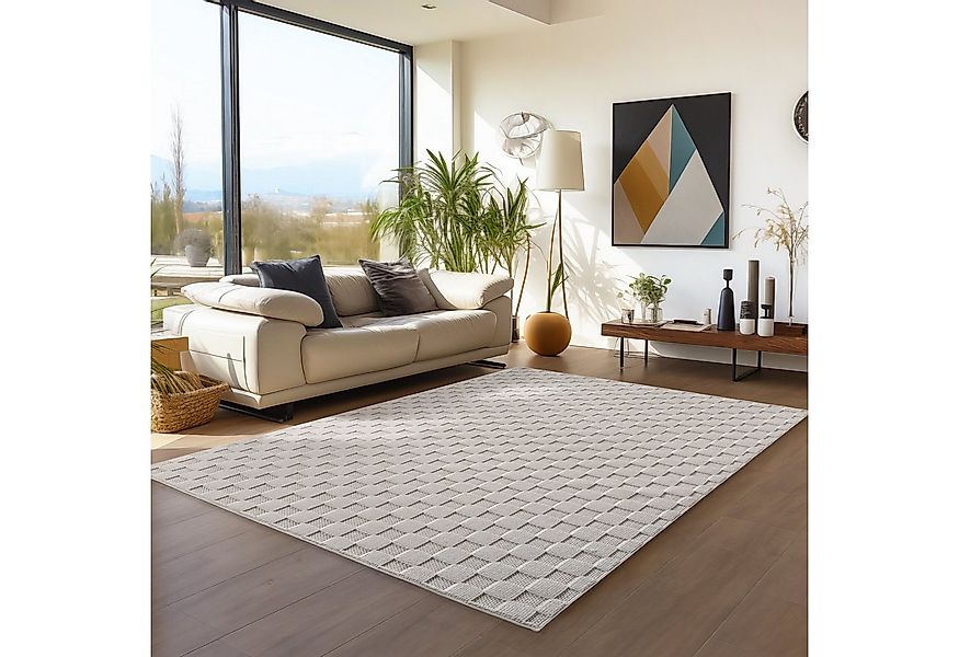 Teppium Teppich Bouclé-Teppich im skandinavischen Stil mit Karomuster, Rech günstig online kaufen