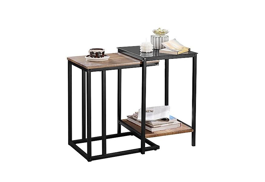 SoBuy Beistelltisch FBT99, 2er Set Beistelltisch Satztisch Couchtisch Stape günstig online kaufen