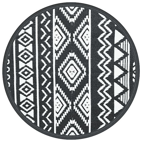 vidaXL Outdoorteppich Outdoor-Teppich ARAKIL Schwarz Ø160 günstig online kaufen