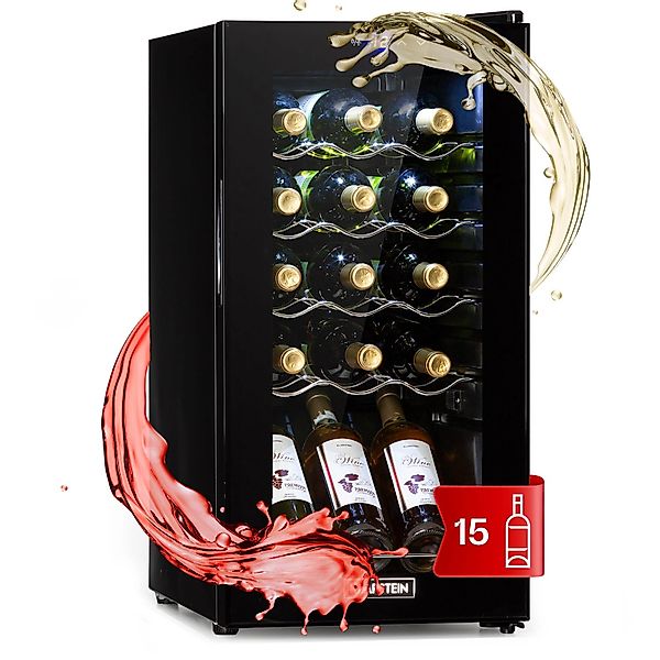 Klarstein Shiraz 15 Slim Uno Weinkühlschrank 44 L Touch-Bedienfeld 5-18°C günstig online kaufen