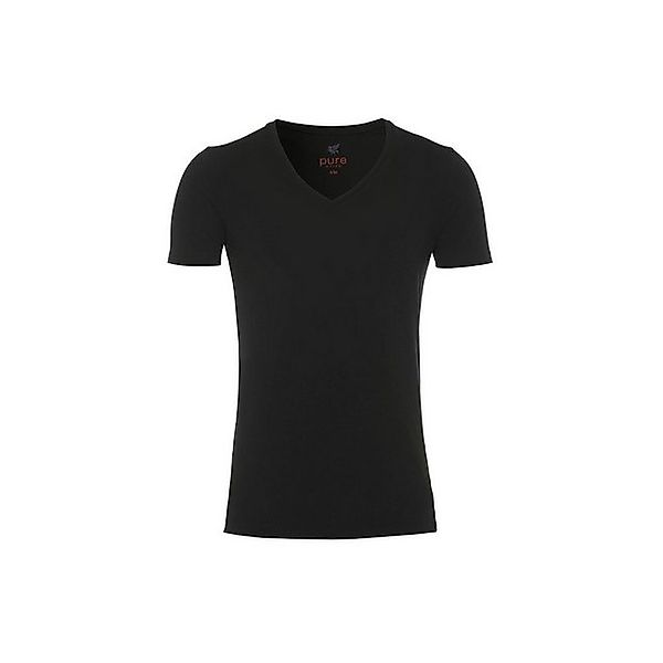 Pure Rundhalsshirt V-Kragen T-Shirt für Herren in schwarz (1-tlg., keine An günstig online kaufen