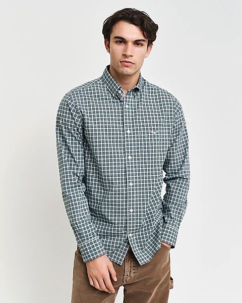 Gant Langarmhemd "REG POPLIN SMALL CHECK SHIRT", Regular Fit Popeline Hemd günstig online kaufen
