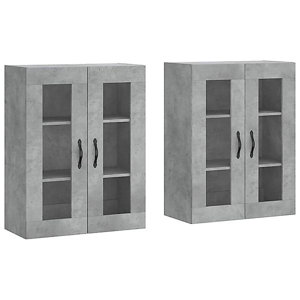 vidaXL Sideboard Wandschränke 2 Stk. Betongrau günstig online kaufen