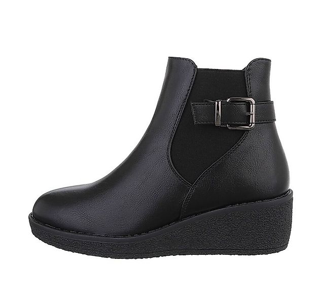 Ital-Design Damen Freizeit Keilstiefelette Keilabsatz/Wedge Keilstiefelette günstig online kaufen
